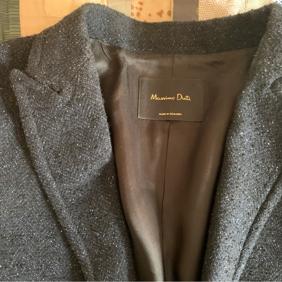 Massimo Dutti Blazer Navy Textured Tweed - Picture 5 of 7